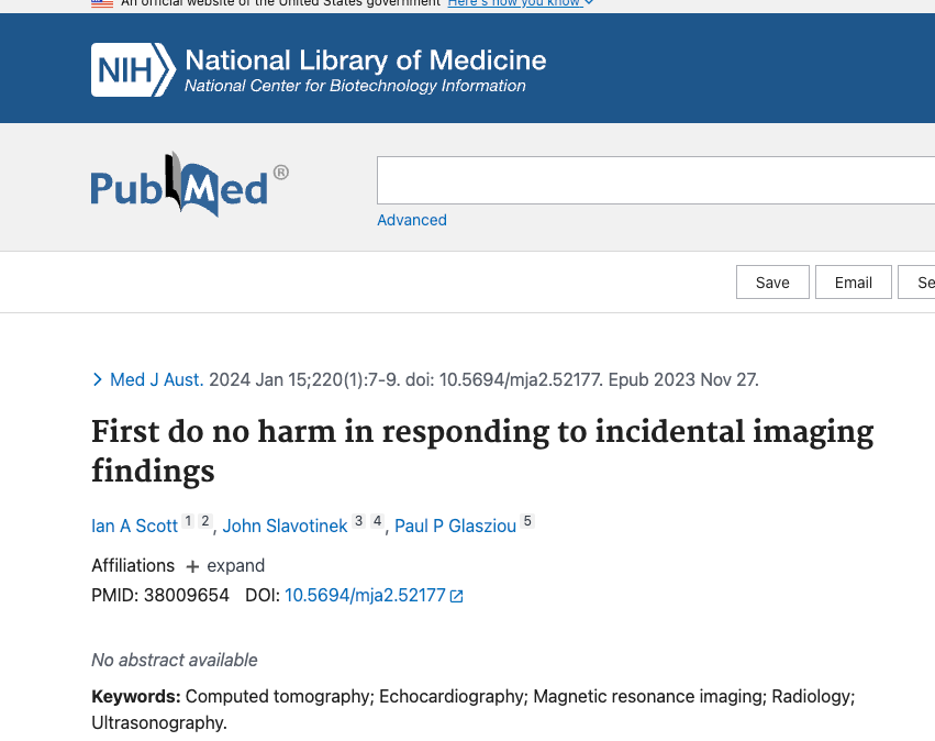 First, Do No Harm in Responding to Incidental Imaging Findings